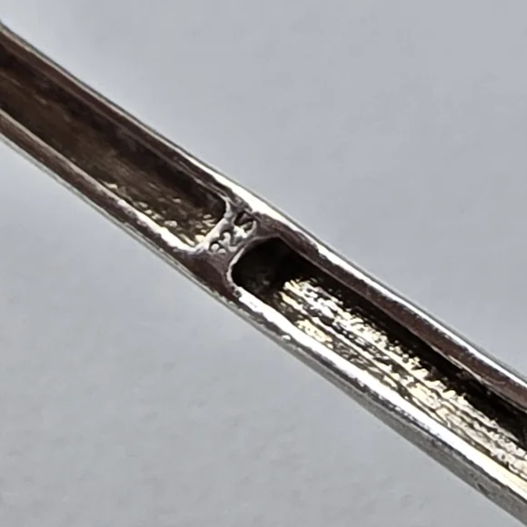 Vintage Pink Tourmaline Accent Sterling Silver Bangle Bracelet - Picture 8 of 11